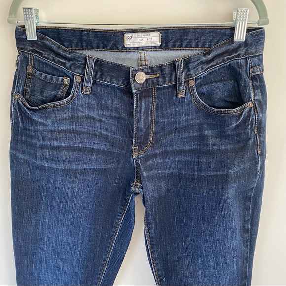 Free People High Rise Dark Rinse Skinny Jeans sz 27 VGUC - Picture 6 of 6